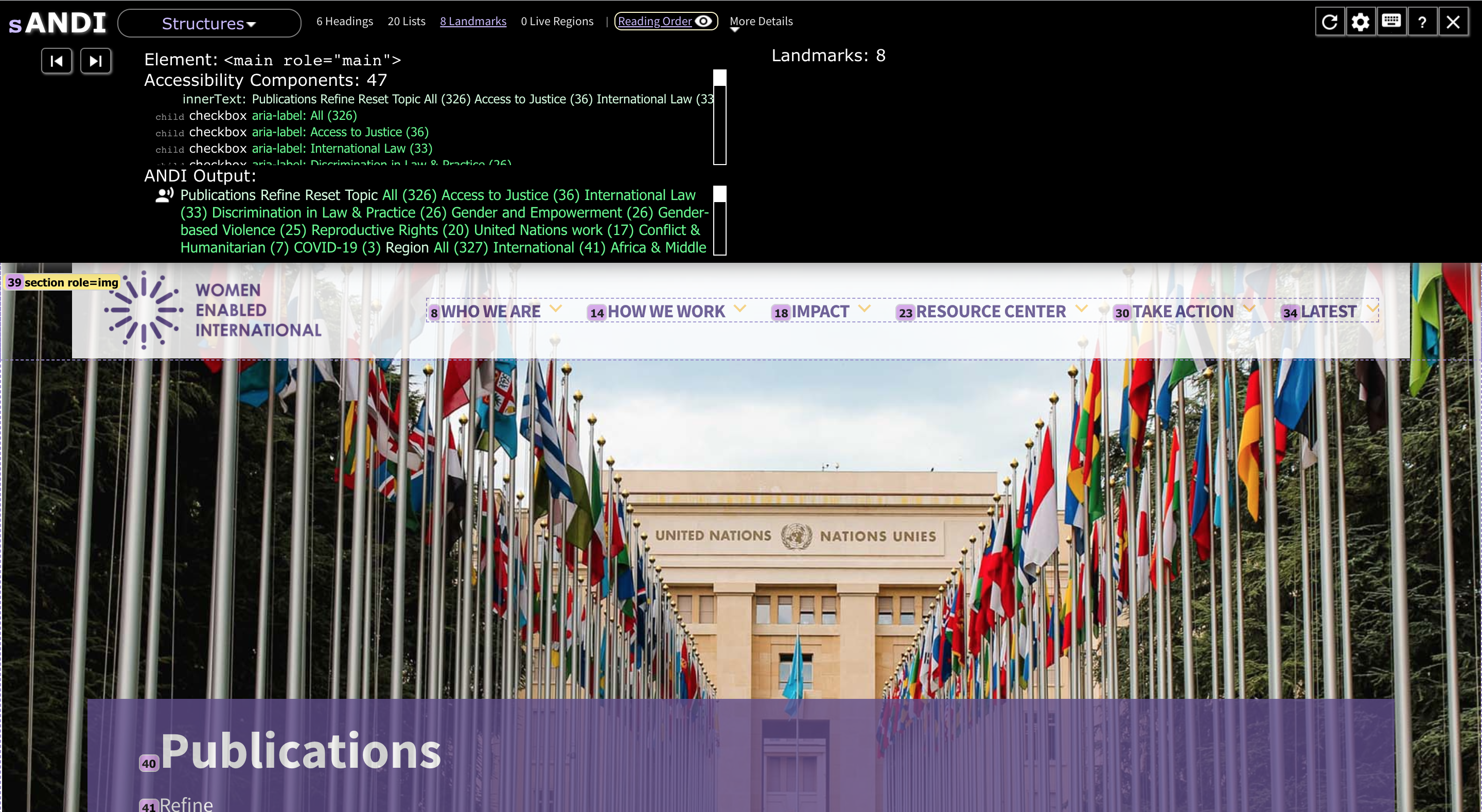 summary of issues identified on the search page