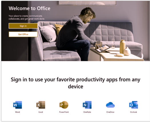 Microsoft login screen with deuteranopia  color filter