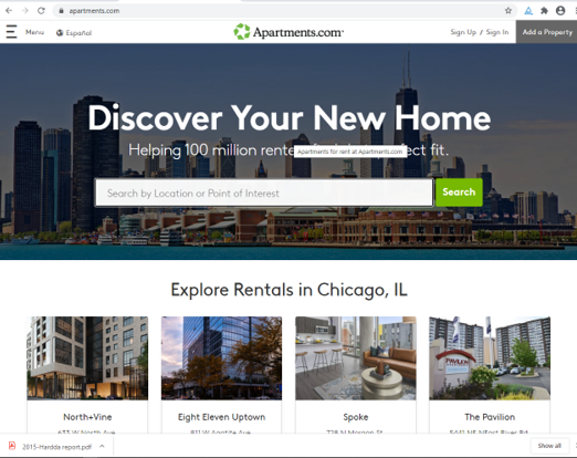 Apartments.com home page