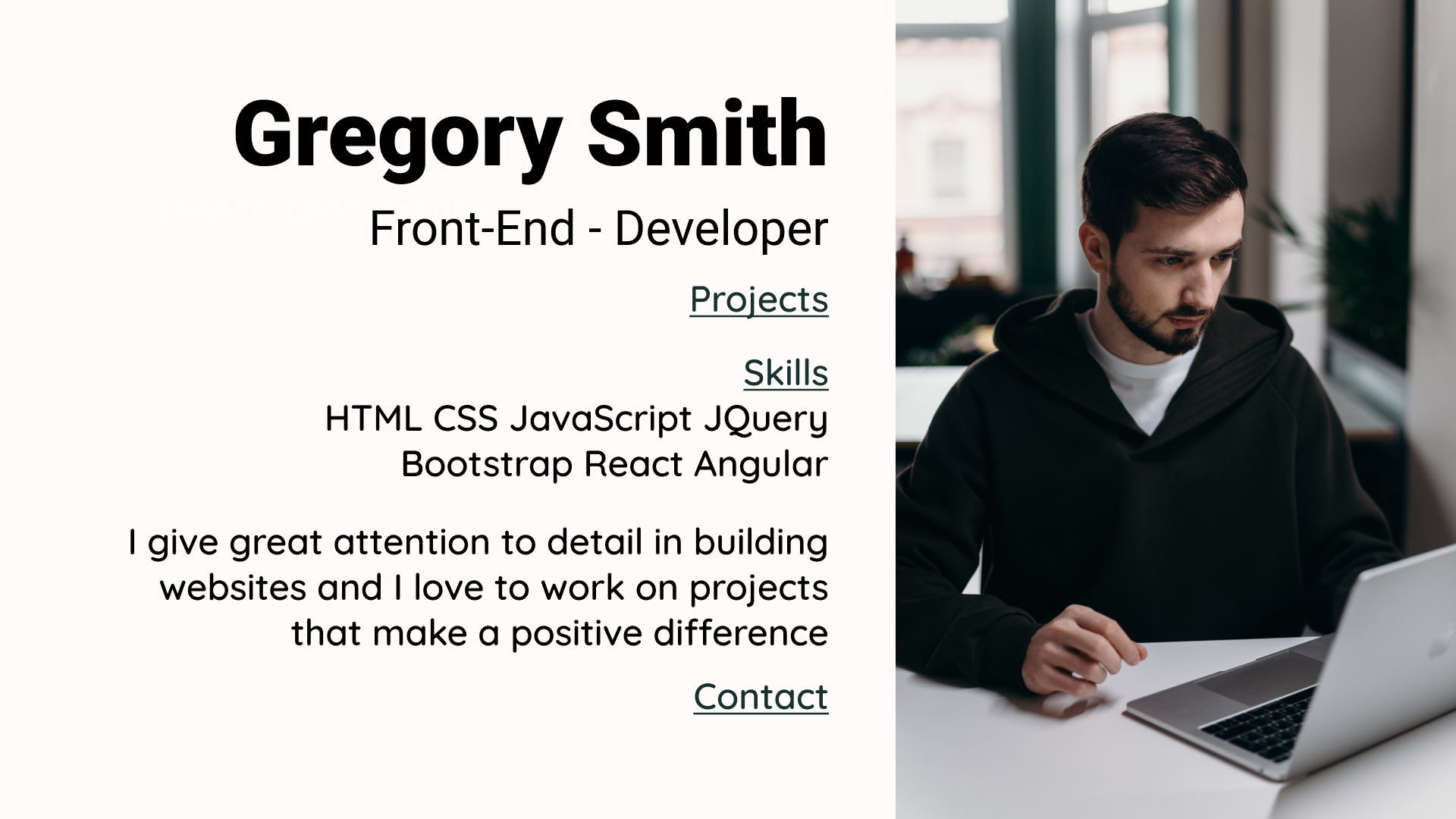 Gregory - Frontend Developer prototype