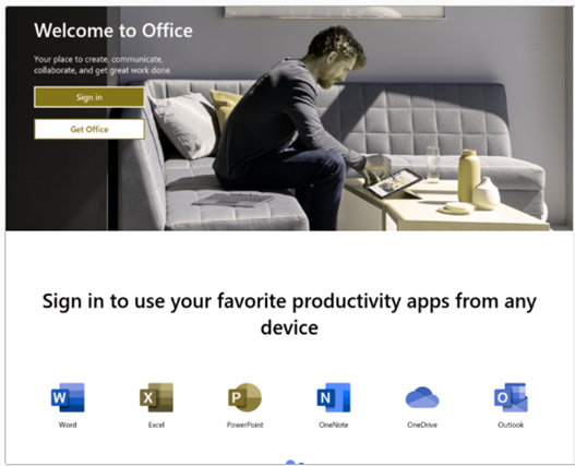 Microsoft login screen with protanopia  color filter