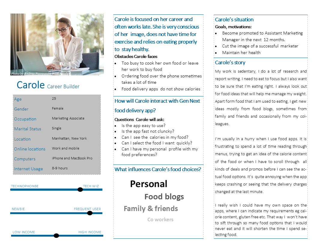 Persona description of Carole the Career Builder