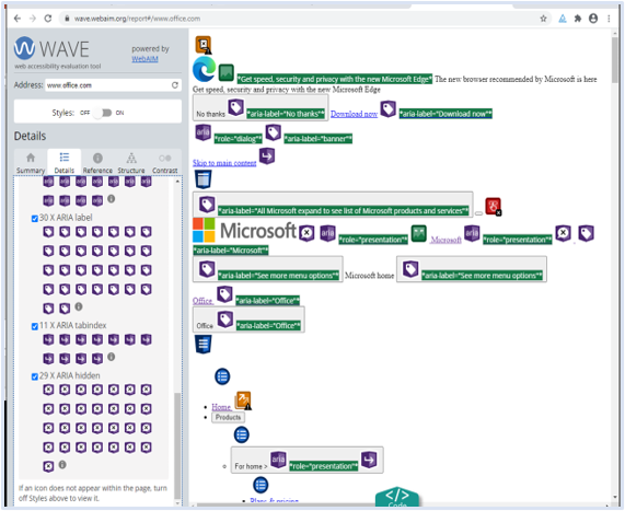 Screen shot of more details of Wave tool evaluation