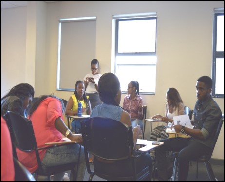 A group of participants brainstorming